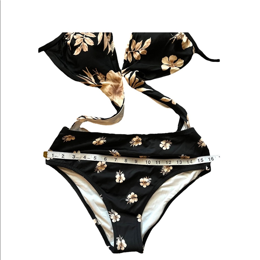NWT Pink Victoria’s Secret Floral Monokini Swim Suit Large Black - Picture 4 of 6